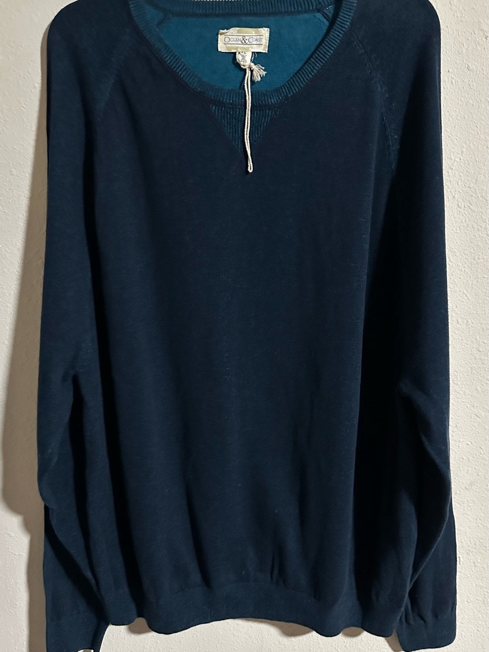 Ocean & Coast Men's Deep Teal Crewneck Sweater 100% cotton